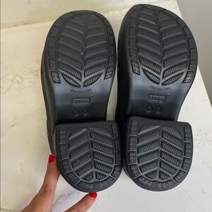 CROCS Black Platform Wedge Clogs